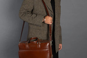Tan Toscana Laptop Bag 01 Brown Bear