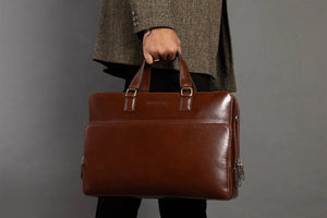 Tan Toscana Laptop Bag 01 Brown Bear