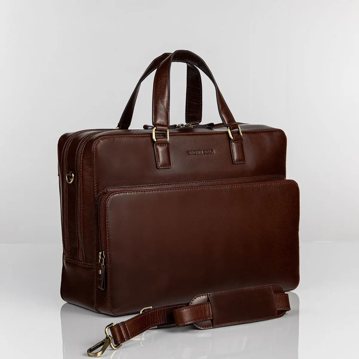 Tan Toscana Laptop Bag 01 Brown Bear