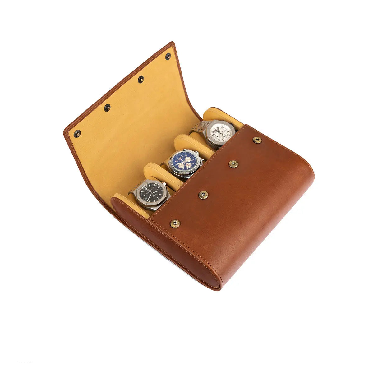 Brown Bear 6 Piece Watch Organizer in Genuine Leather Brown_bear_in