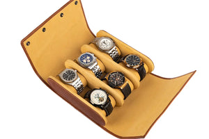 Brown Bear 6 Piece Watch Organizer in Genuine Leather Brown_bear_in