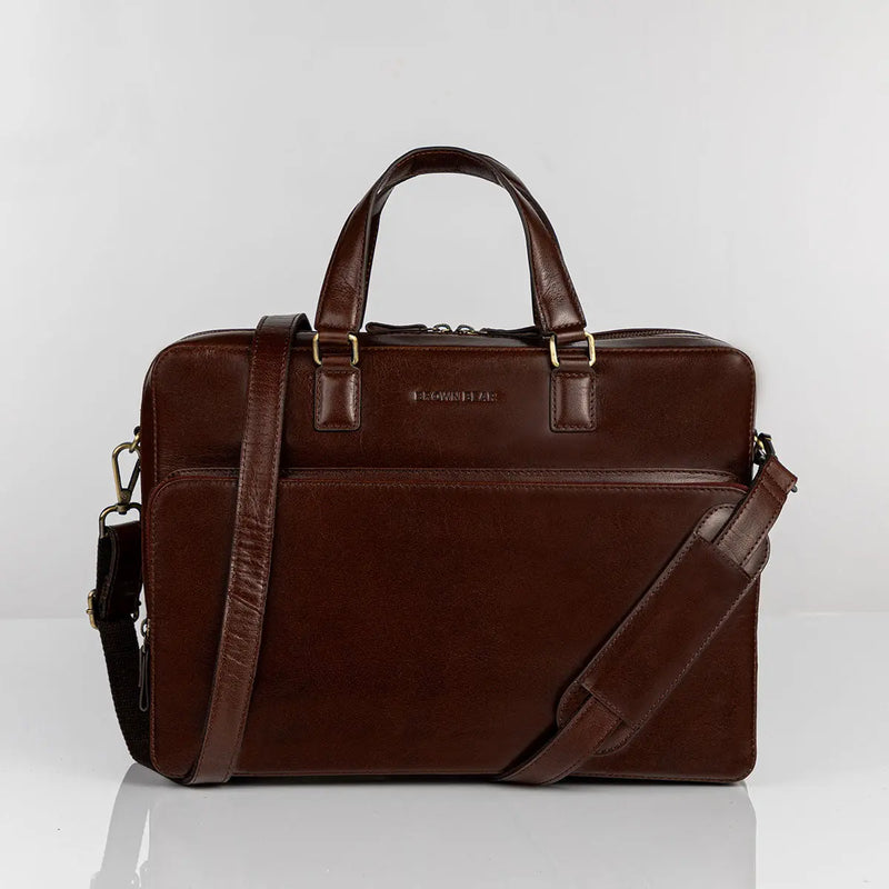 Tan Toscana Laptop Bag 01 Brown Bear