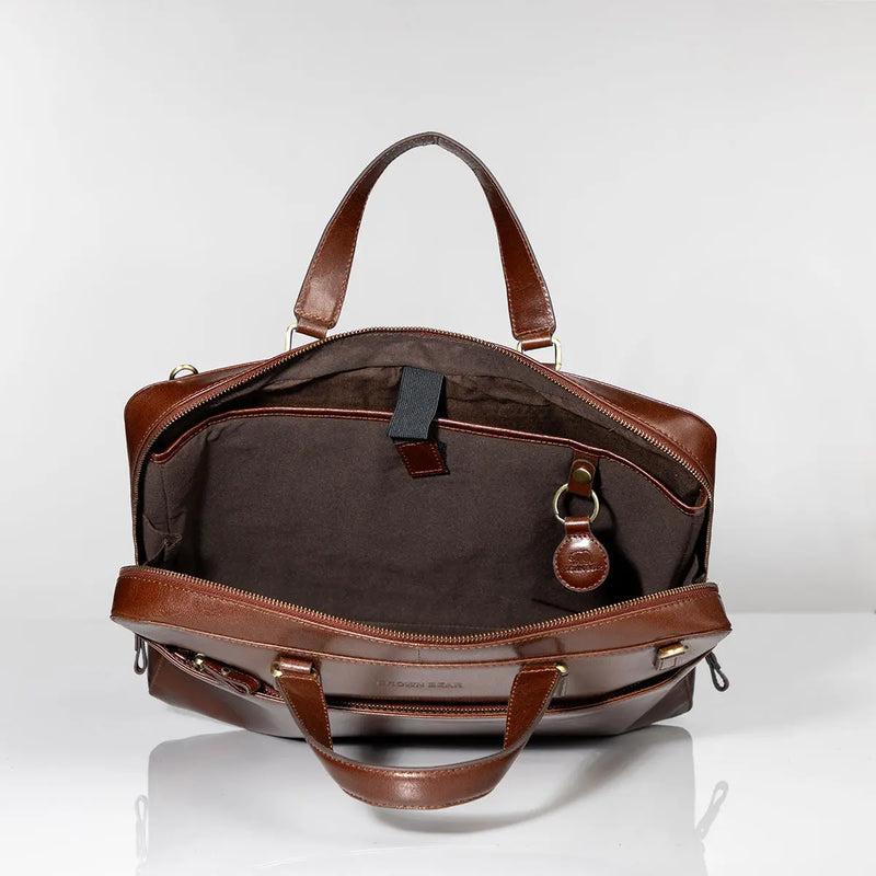 Tan Toscana Laptop Bag 01 Brown Bear