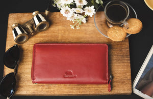 SP Elena Zip Around Women's hanging wallet in Genuine Leather
