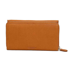 Double Zip Around Ladies Wallet with External pocket - Brown Bear
