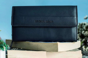 Double Zip Around Ladies Wallet with External pocket - Brown Bear