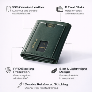 Brown Bear Slim Line Tri Fold Wallet — Side Profile | Brown Bear Leather