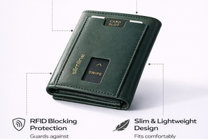 Brown Bear Slim Line Tri Fold Wallet — Side Profile | Brown Bear Leather