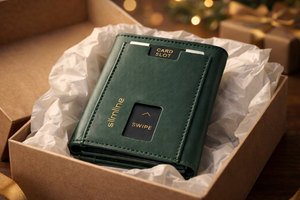 Brown Bear Slim Line Tri Fold Wallet — Detail View | Brown Bear Leather