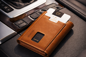 Brown Bear Slim Line Tri Fold Wallet — Interior View | Brown Bear Leather