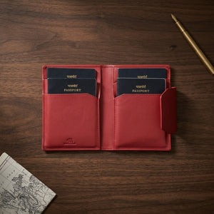 Luxury Genuine Leather Passport Holder — Detail View | Brown Bear Leather