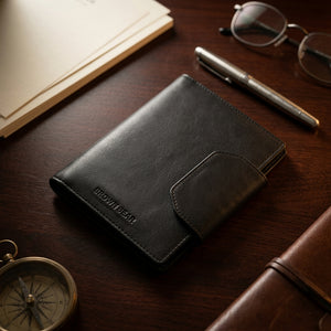 Luxury Genuine Leather Passport Holder — Side Profile | Brown Bear Leather