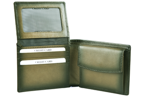 Manhattan Men’s Wallet with Coin Pocket, ID and RFID… — Stitching Detail | Brown Bear Leather