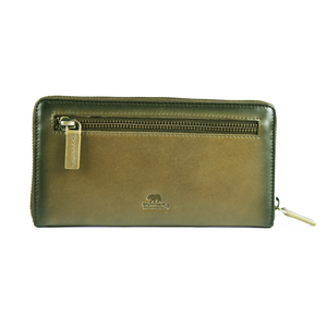 Manhattan Ziparound Ladies Wallet in Genuine Leather — Detail View 13 | Brown Bear Leather