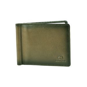 Manhattan Money Clip Card Holder in Genuine Leather — Lifestyle Shot | Brown Bear Leather