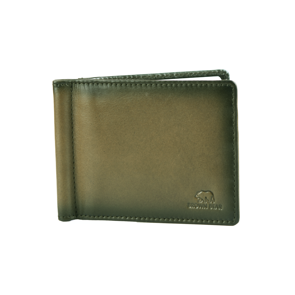Manhattan Money Clip Card Holder in Genuine Leather — Lifestyle Shot | Brown Bear Leather