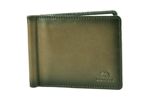 Manhattan Money Clip Card Holder in Genuine Leather — Lifestyle Shot | Brown Bear Leather