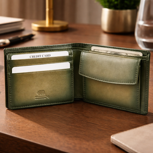 Manhattan Men’s Wallet with Coin Pocket, ID and RFID… — Detail View 16 | Brown Bear Leather