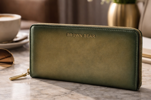 Manhattan Ziparound Ladies Wallet in Genuine Leather — Detail View 12 | Brown Bear Leather