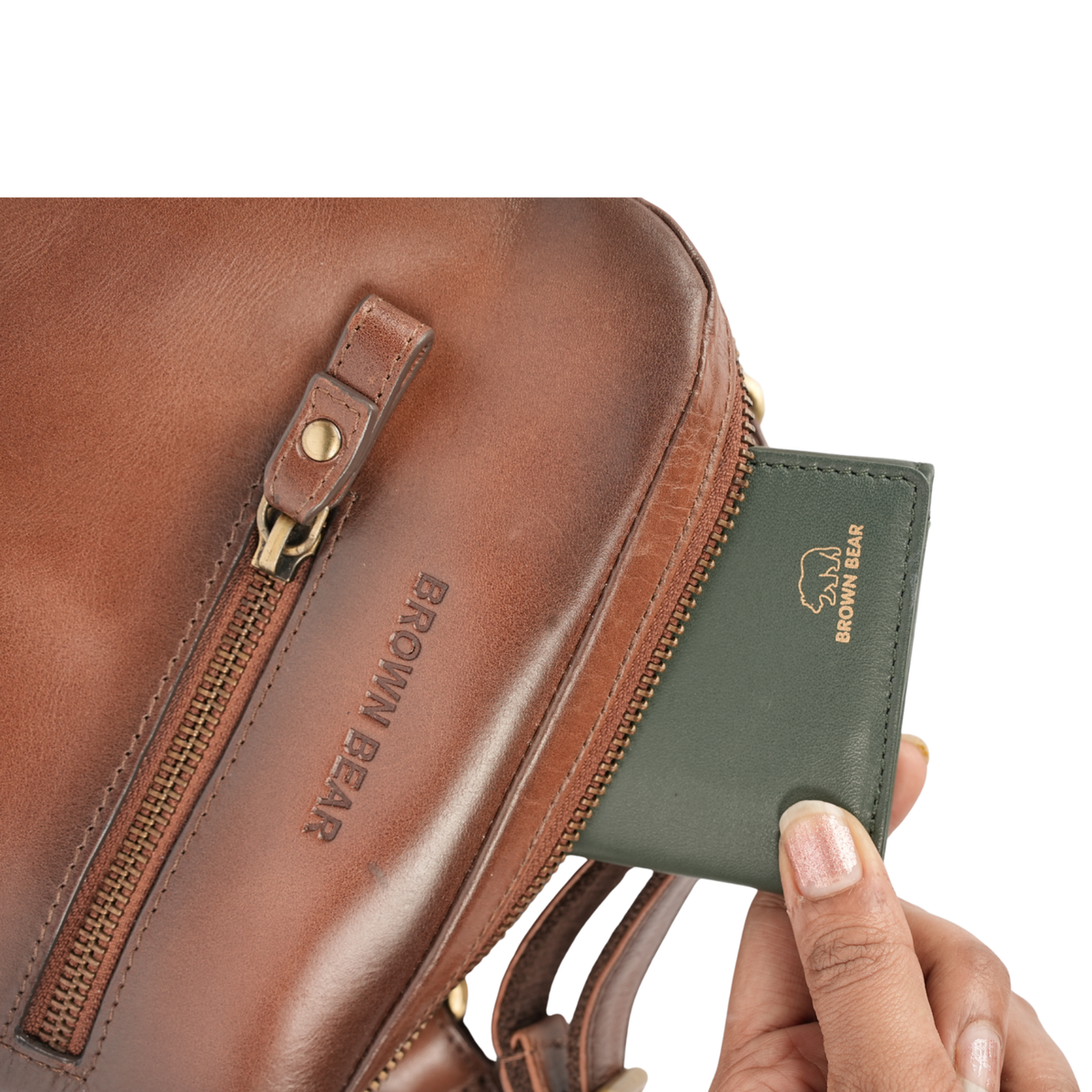 Brown Bear Slim Line Tri Fold Wallet