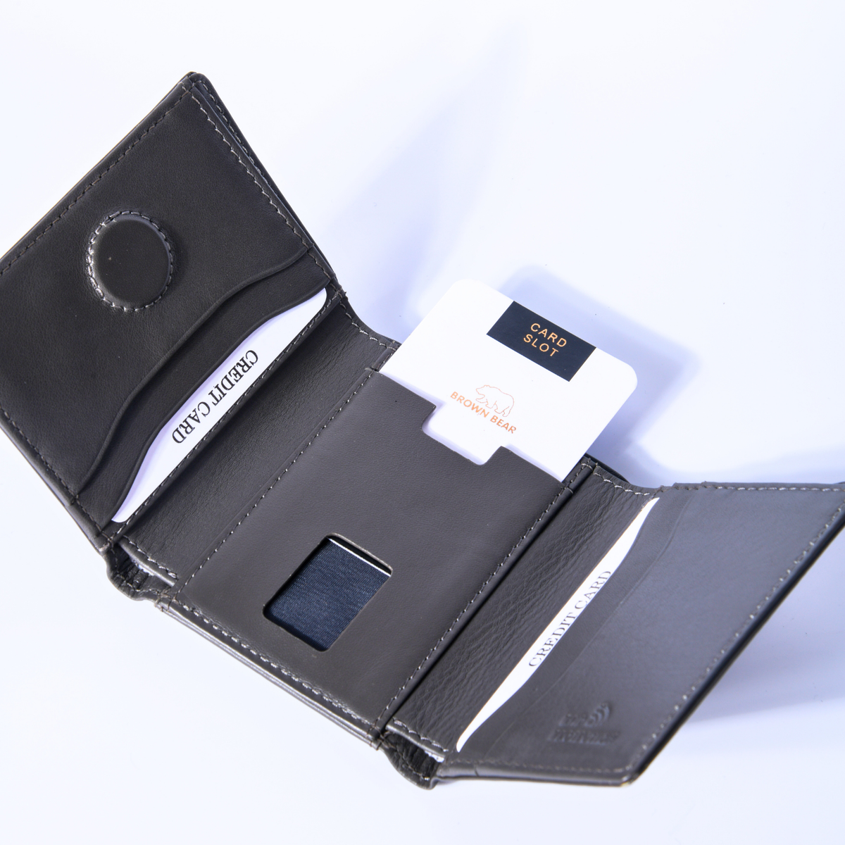 Brown Bear Slim Line Tri Fold Wallet