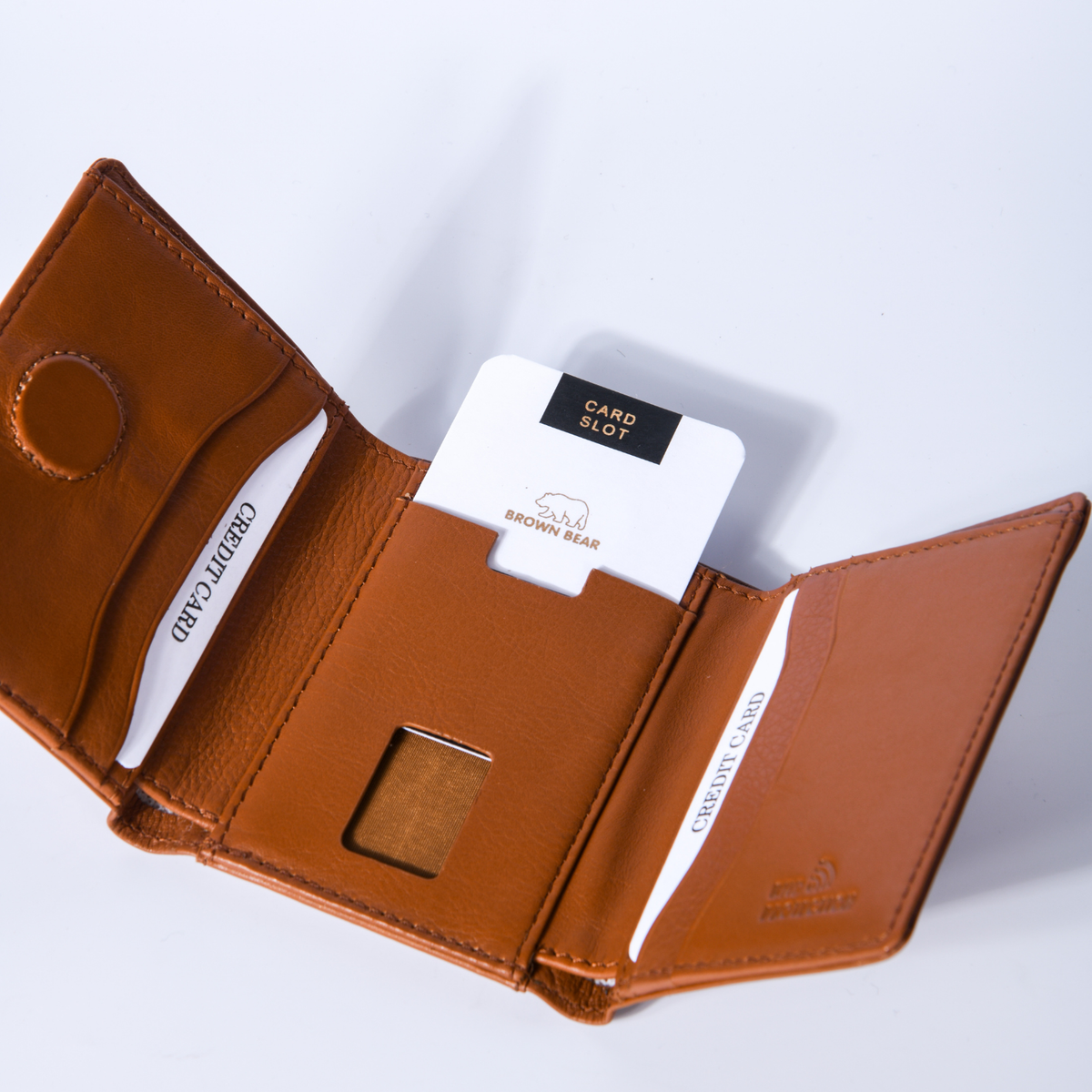 Brown Bear Slim Line Tri Fold Wallet