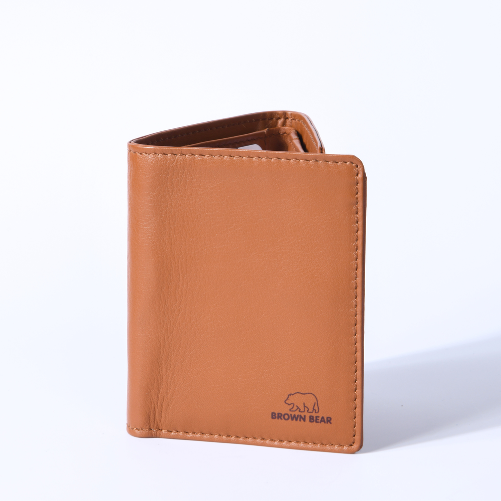 Brown Bear Slim Line Tri Fold Wallet — Stitching Detail | Brown Bear Leather