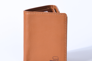 Brown Bear Slim Line Tri Fold Wallet — Stitching Detail | Brown Bear Leather