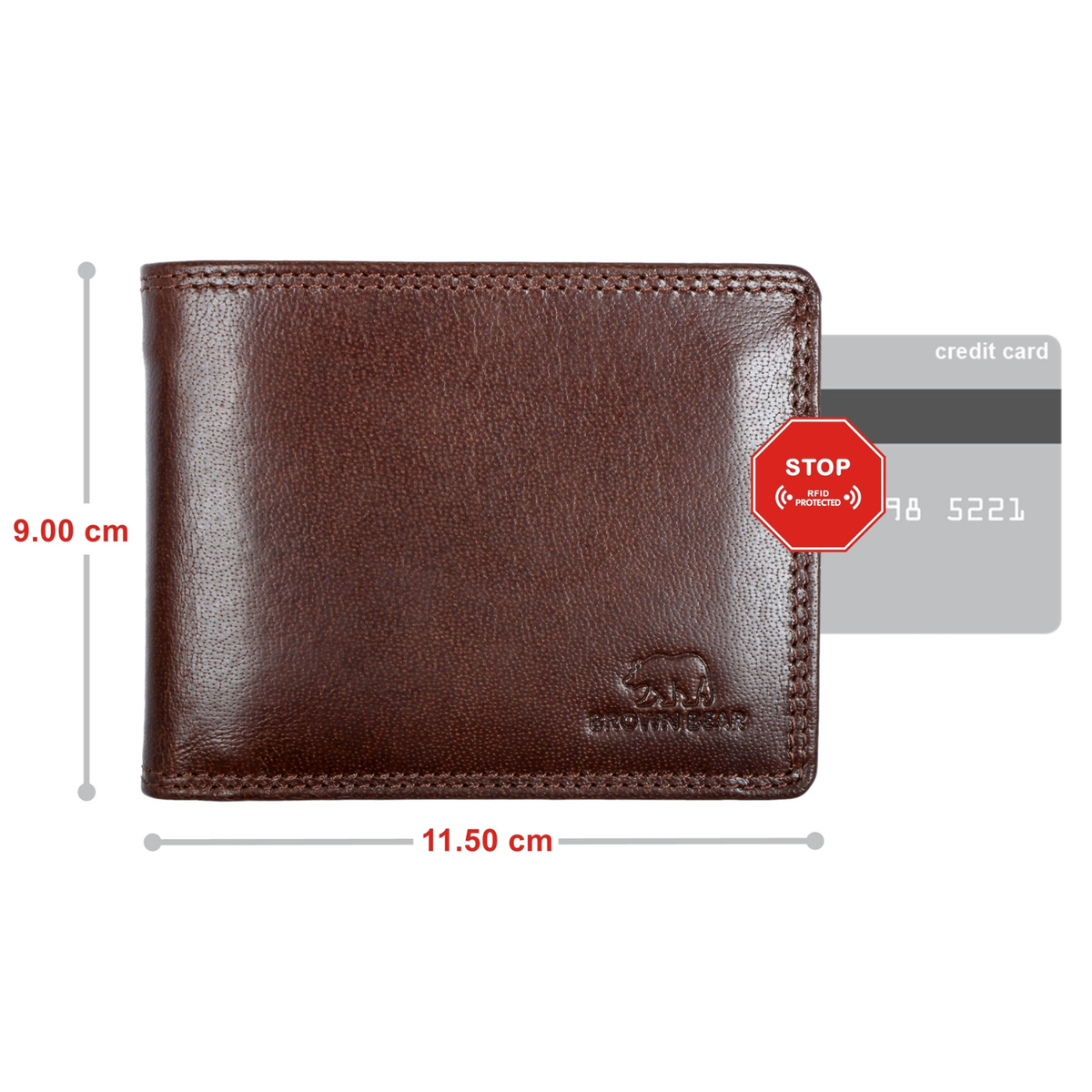 Classic Heritage Genuine Leather Wallet for Men | Brown Bear