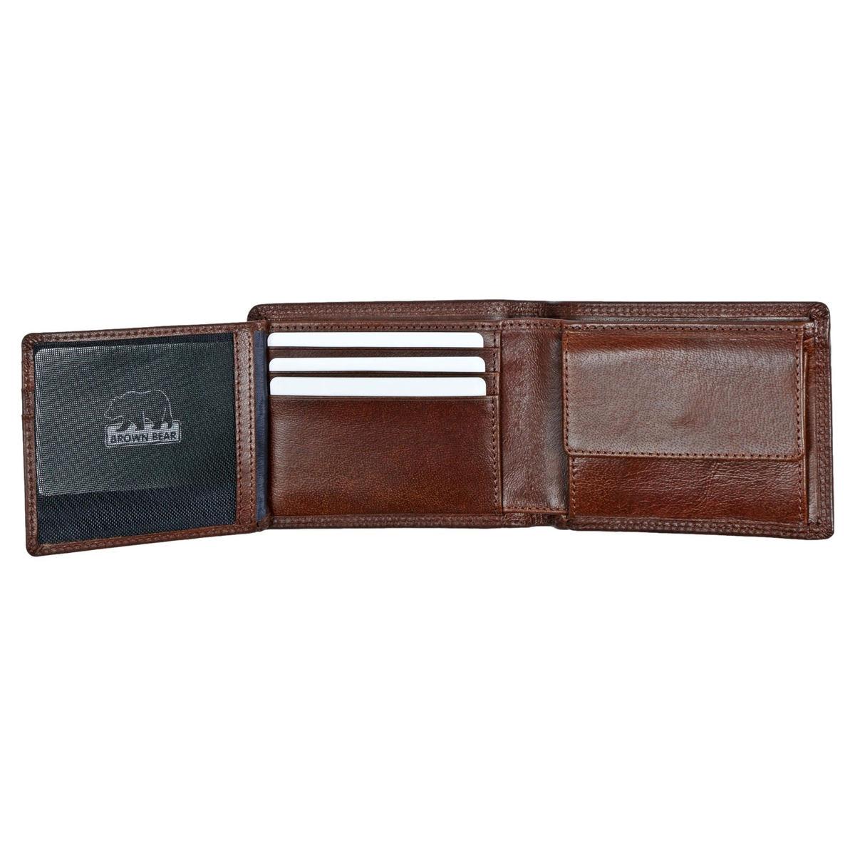 Brown Bear Prime Bifold Wallet with Coin Pocket for Men | Genuine Leather