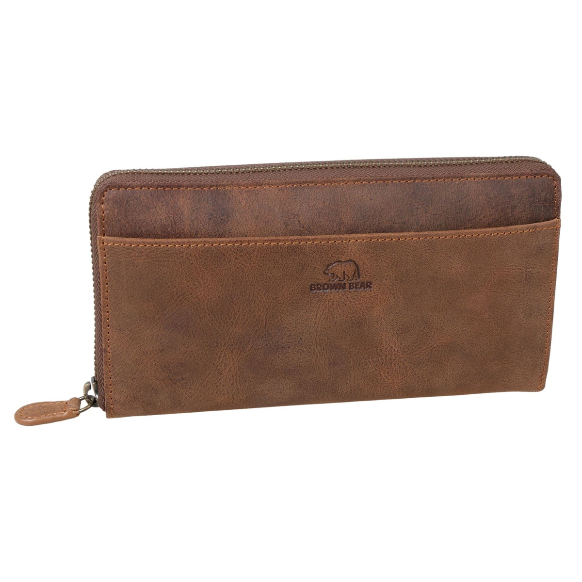 Brown Bear Ani Premium Leather Clutch Wallet for Women | RFID Protected