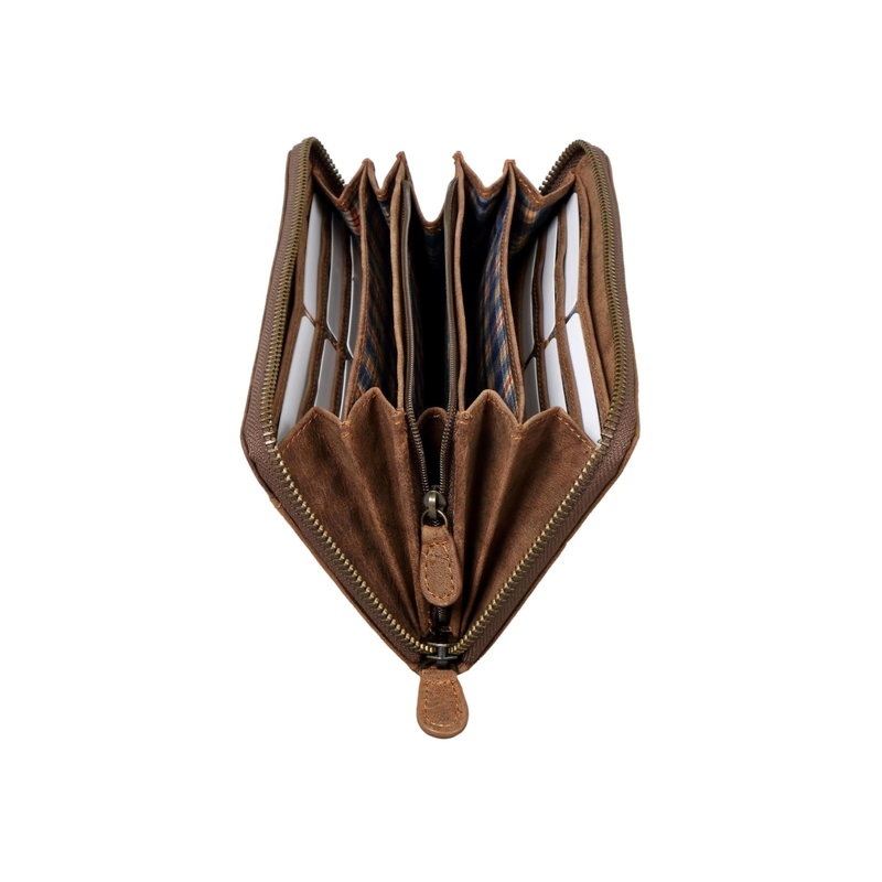 Brown Bear Ani Premium Leather Clutch Wallet for Women | RFID Protected