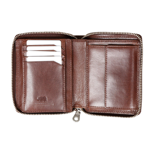 Brown Bear Billy Premium Leather Zipper Wallet for W… — Interior View | Brown Bear Leather