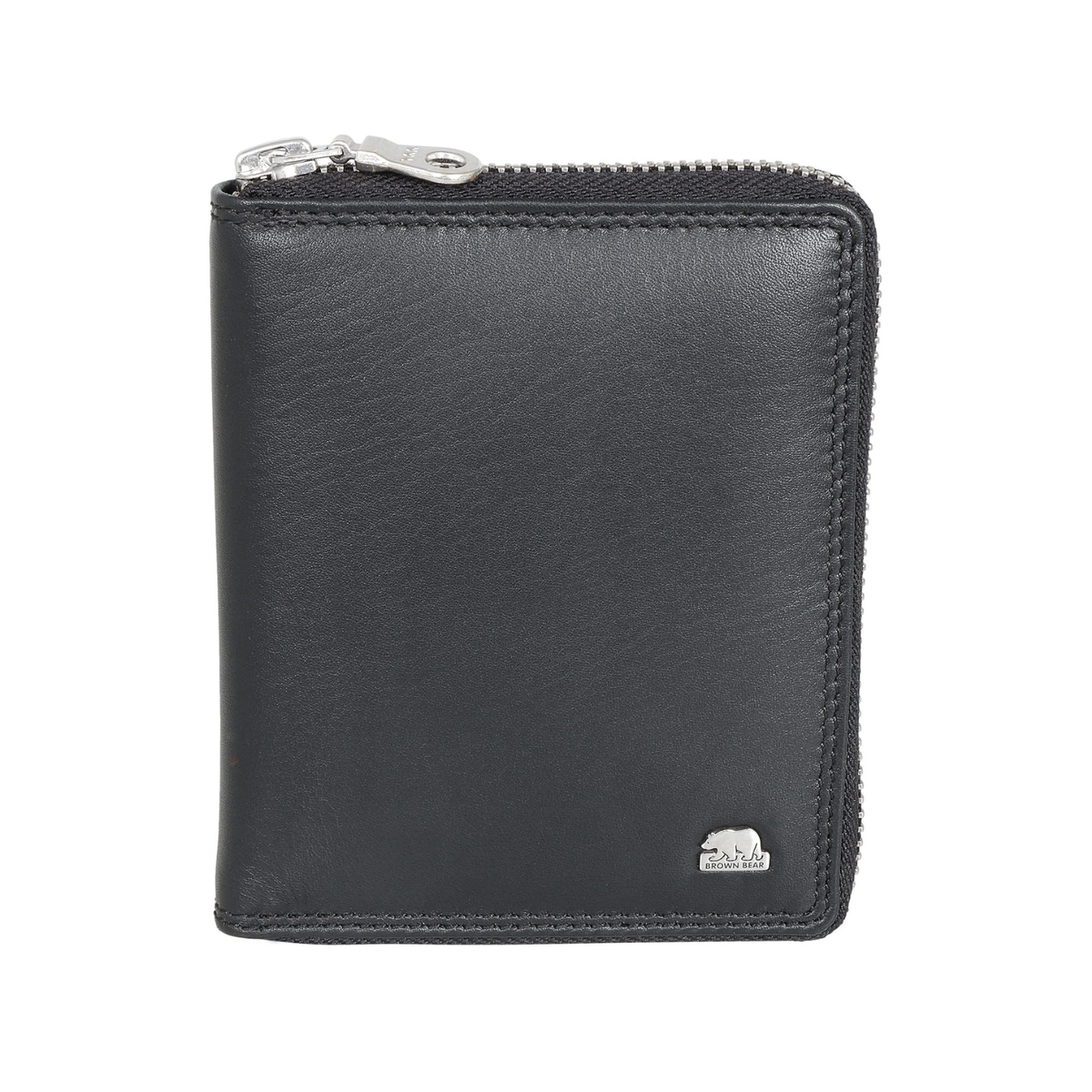 Brown Bear Billy Premium Leather Zipper Wallet for Women | Compact & Secure Design