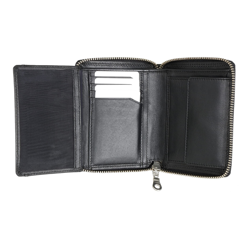 Brown Bear Billy Premium Leather Zipper Wallet for Women | Compact & Secure Design