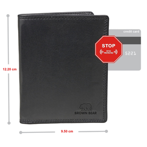 Brown Bear Essential RFID Protected Leather Card Hol… — Side Profile | Brown Bear Leather