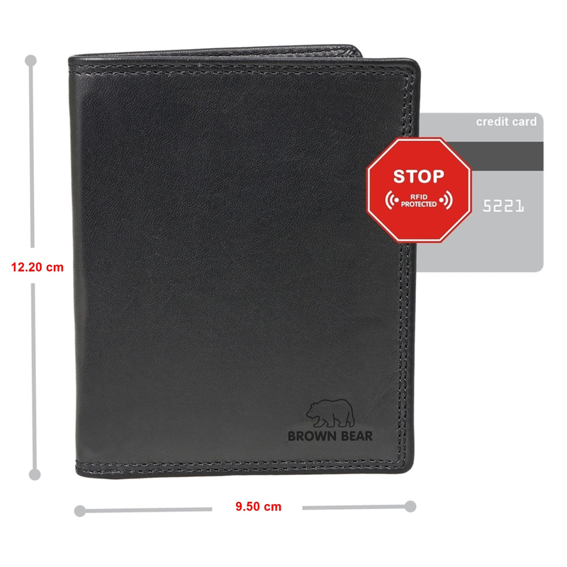 Brown Bear Essential RFID Protected Leather Card Holder | Slim Unisex Design