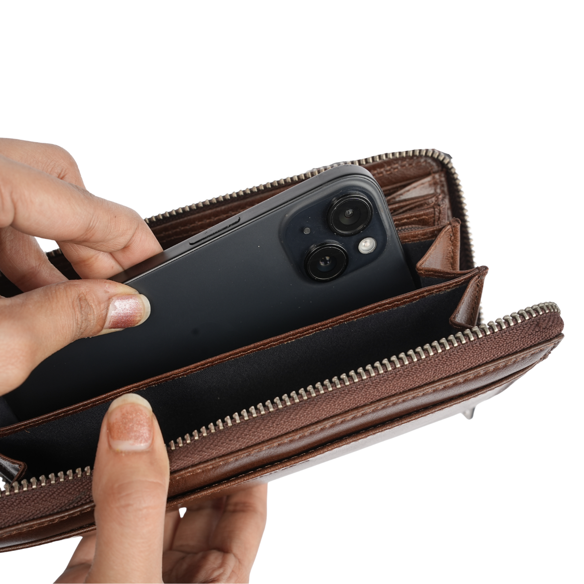 Brown Bear Ani Premium Leather Clutch Wallet for Women | RFID Protected