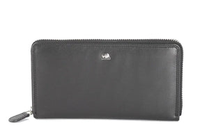 Vintage Leoni Classic Zip around Ladies Wallet - Brown Bear