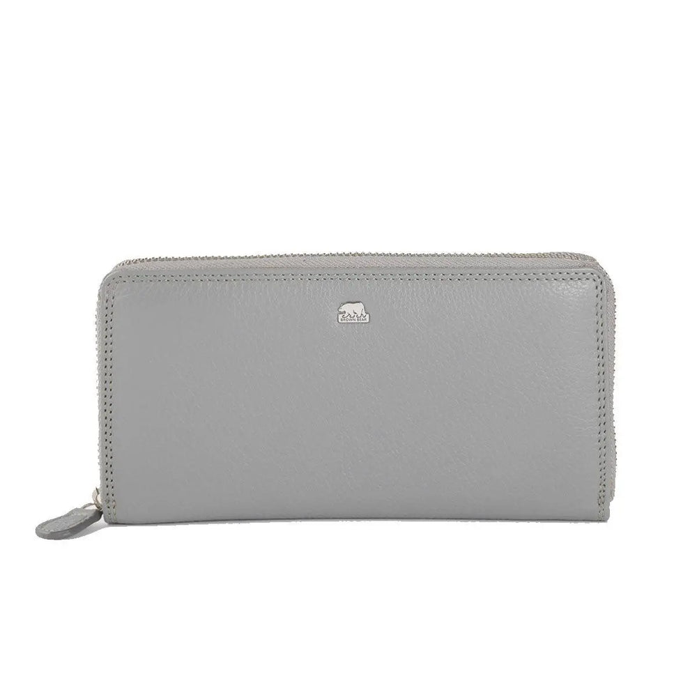 Vintage Leoni Classic Zip around Ladies Wallet - Brown Bear