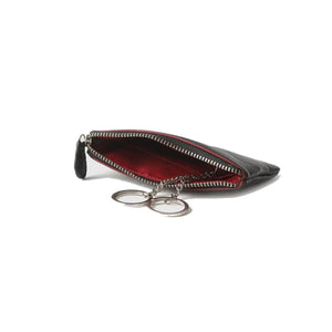 Alia Series – Classic Key Case with Red Piping in Genuine Leather - Brown Bear