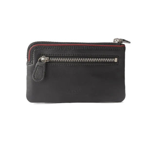 Alia Series – Classic Key Case with Red Piping in Genuine Leather - Brown Bear