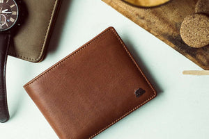 Alia Series – Classic Mens Wallet with Detachable Card Holder in Genuine Leather - Brown Bear