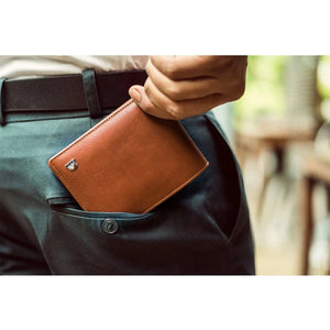 Alia Series – Classic Mens Wallet with Detachable Card Holder in Genuine Leather - Brown Bear