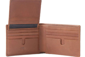 Alia Series – Classic Mens Wallet with Detachable Card Holder in Genuine Leather - Brown Bear