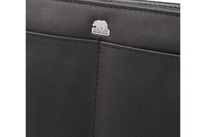 Alia Series – Classic Women’s Wallet Zip around with Red Strip in Genuine Leather - Brown Bear