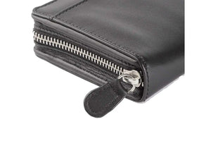 Alia Series – Classic Women’s Wallet Zip around with Red Strip in Genuine Leather - Brown Bear
