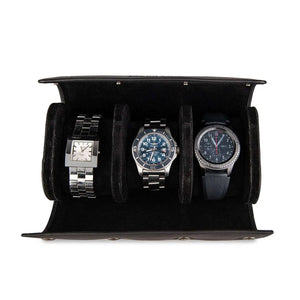 Brown Bear 3 Piece Watch Organizer in Genuine Leather - Brown Bear