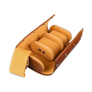 Brown Bear 3 Piece Watch Organizer in Genuine Leather - Brown Bear