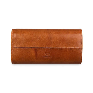 Brown Bear 3 Piece Watch Organizer in Genuine Leather - Brown Bear